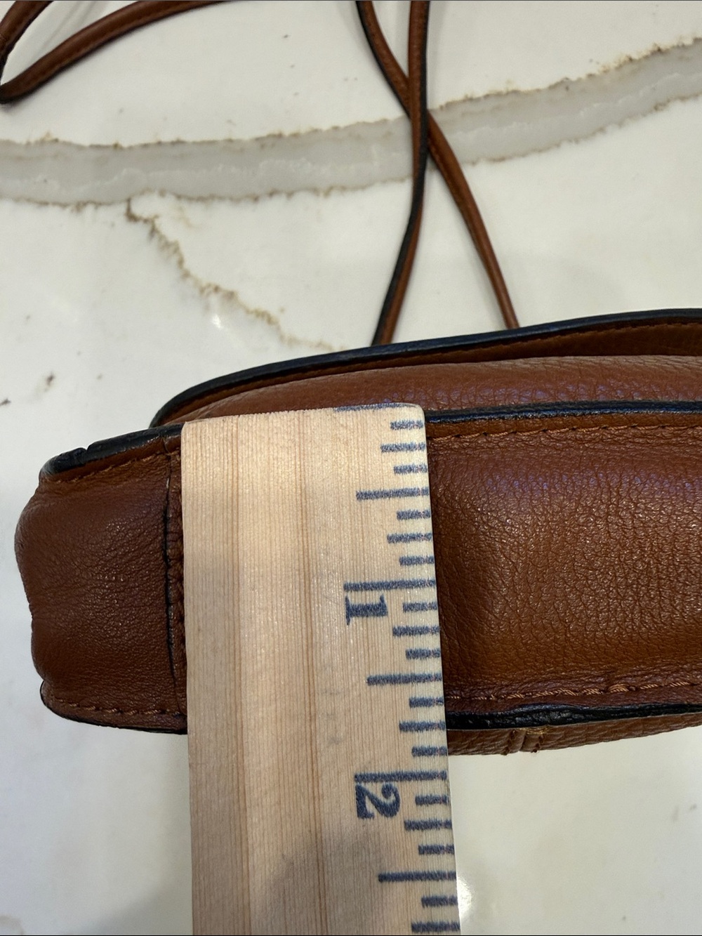 Fossil Brown Leather Crossbody with Multicolor Bead Accents - Picture 5 of 11